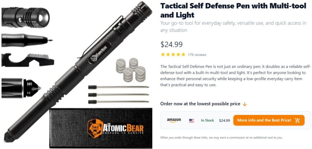 Atomic Bear Tactical Pen