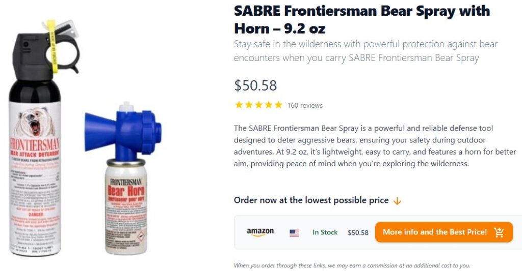Sabre Frontiersman Bear Spray