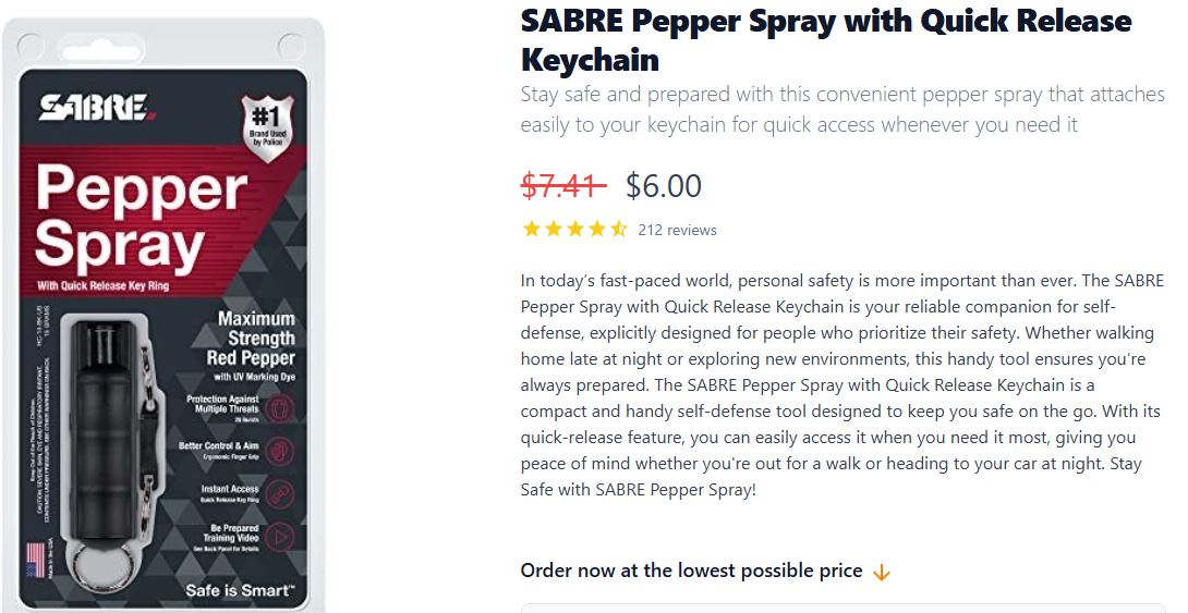 SabrePepperSprayQuickReleaseKeychain