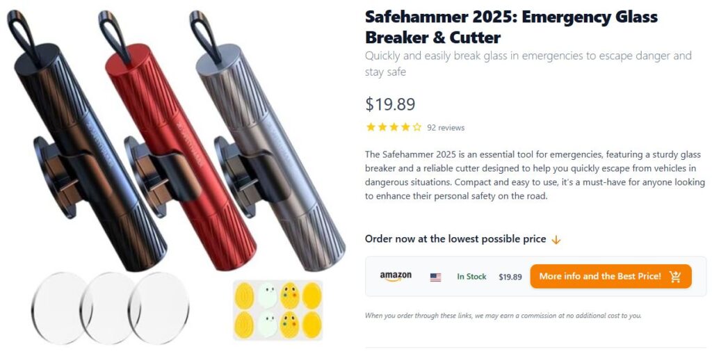 Safehammer 2025 Emergency Glass Cutter