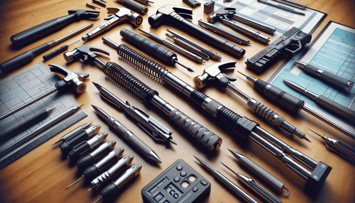 how to use window breaker tool: Assorted window breaker tools on a table, showcasing spring-loaded, hammer-type, and automatic designs for emergencies.
