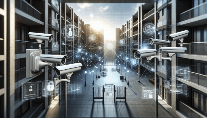 apartment security tools: Security cameras at apartment entry points, capturing clear facial images, positioned to minimize blind spots.