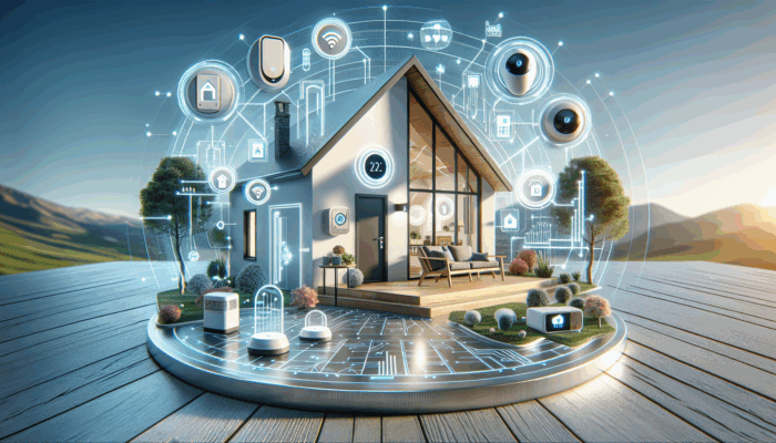 Budget Home Security Ideas: Modern, budget-friendly home security setup with wireless sensors and detectors for easy installation and immediate safety.