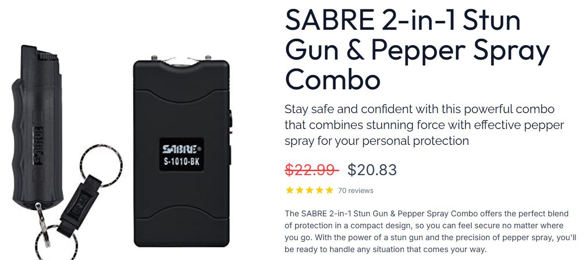 Sabre 2 in 1 Stun Gun And Pepper Spray