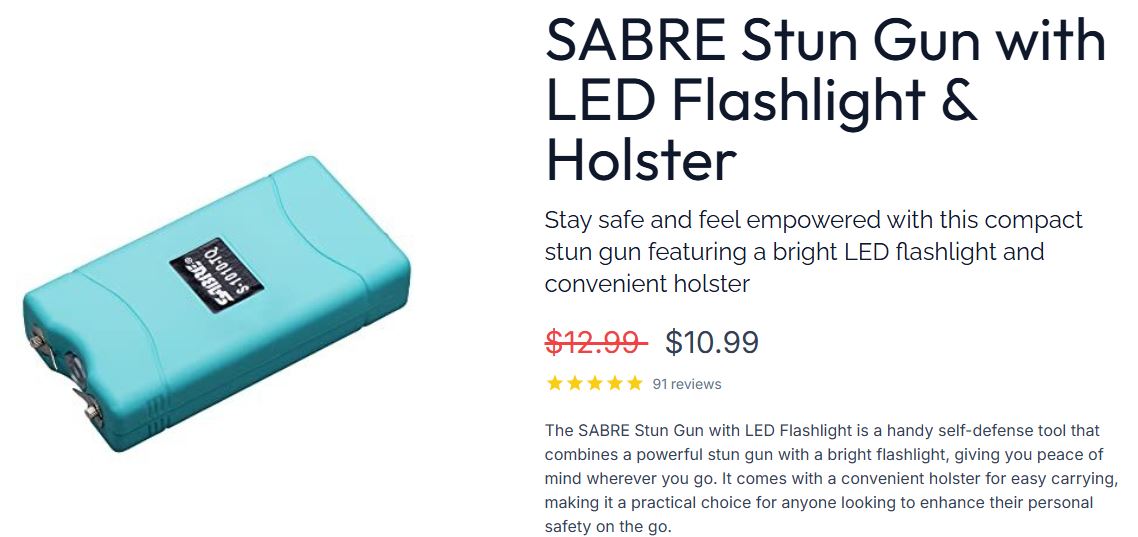 Sabre Stun Gun With Flashlight